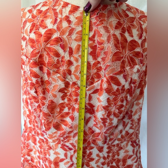 BCBG!! Orange and White Lace Sleeveless Dress by BCBGeneration Size 6 - Picture 9 of 15